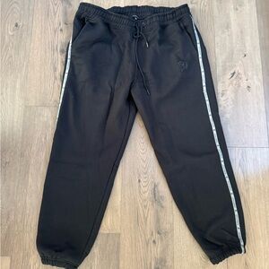 Hosstile Black Jogger Sweatpants with Side Stripes